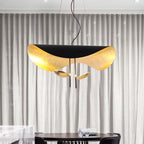 Lustra Suspension Lampe Abat-jour Courbé Noir et Or - Neutralighting