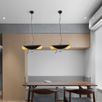 Lustra Suspension Lampe Abat-jour Courbé Noir et Or - Neutralighting