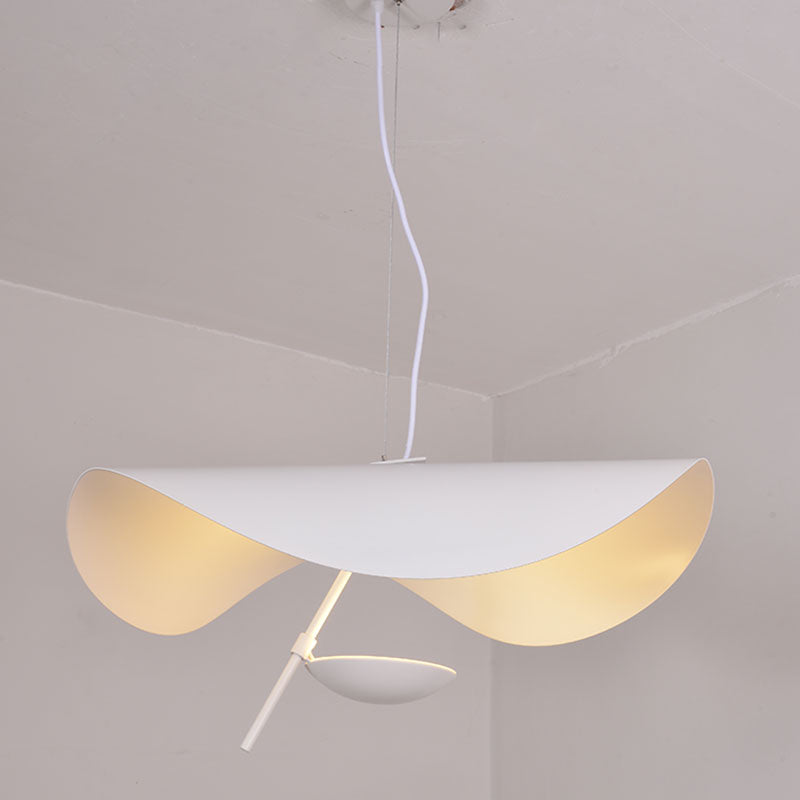 Lustra Suspension Lampe Abat-jour Courbé Noir et Or - Neutralighting