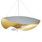Lustra Suspension Lampe Abat-jour Courbé Noir et Or - Neutralighting