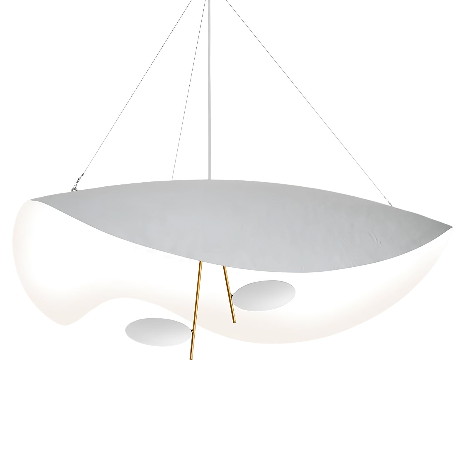 Lustra Suspension Lampe Abat-jour Courbé Noir et Or - Neutralighting