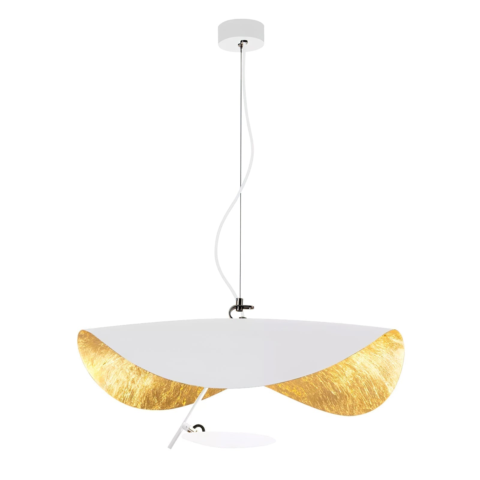 Lustra Suspension Lampe Abat-jour Courbé Noir et Or - Neutralighting