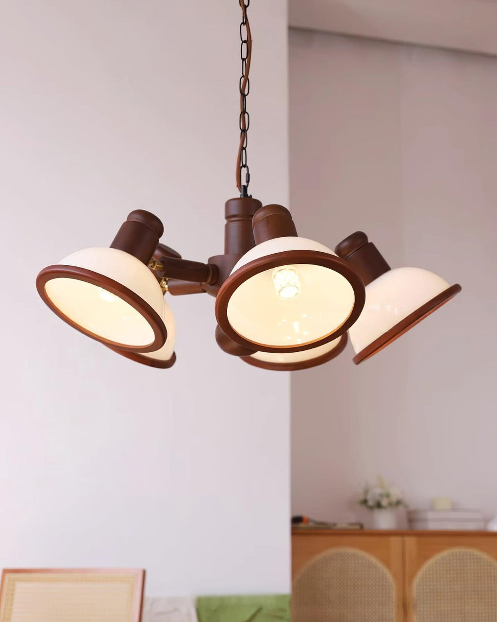 Girona Chandelier à Bras Triples Ajustables en Verre - Neutralighting