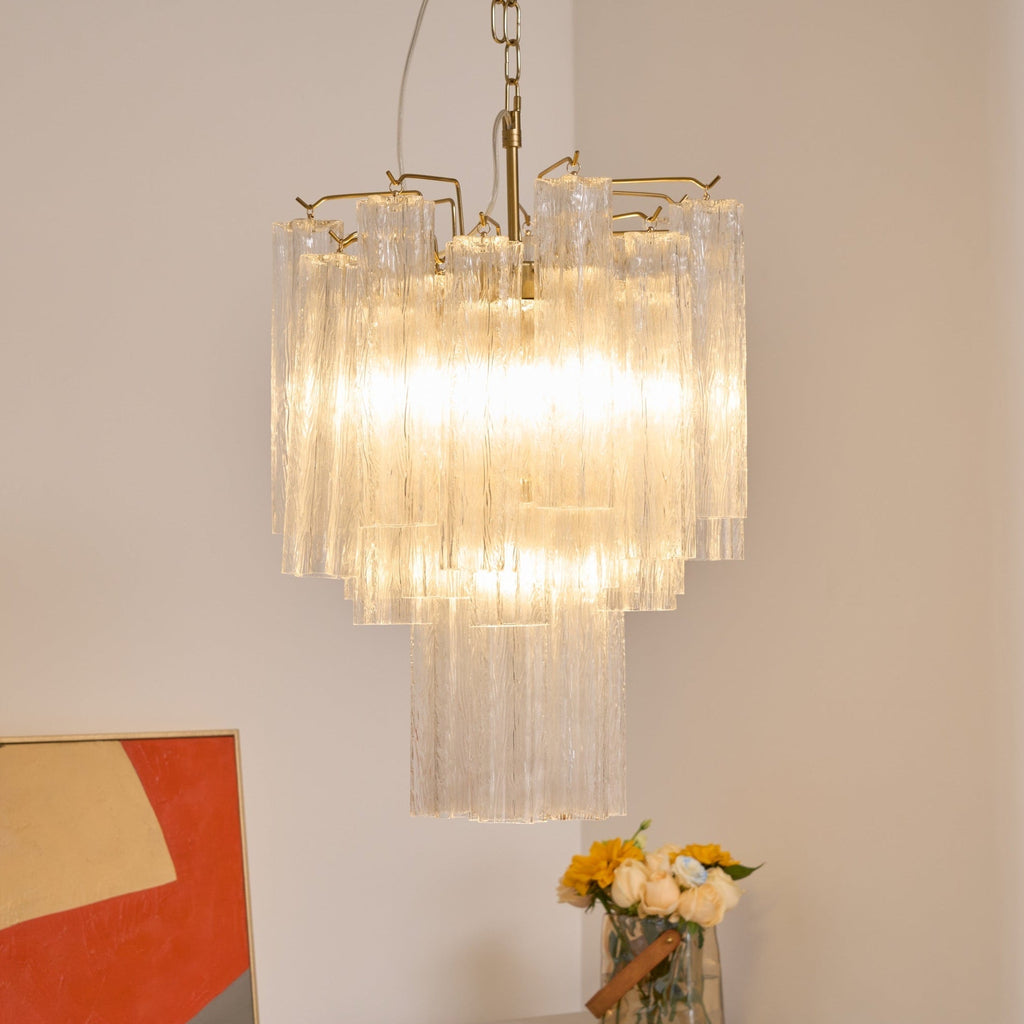 Aurora Chandelier en Verre Clair Moderne - Neutralighting