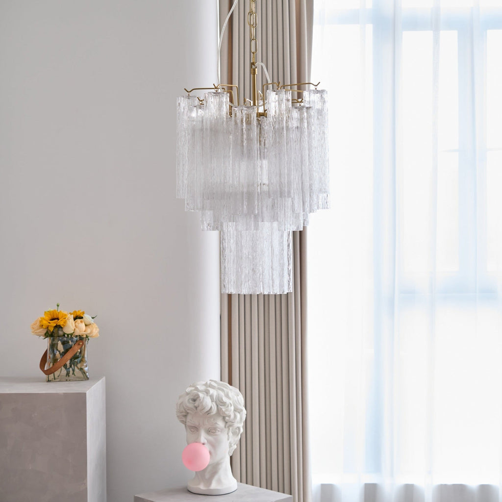 Aurora Chandelier en Verre Clair Moderne - Neutralighting