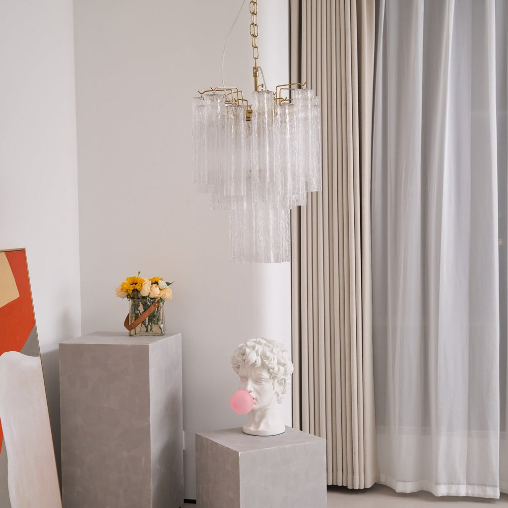 Aurora Chandelier en Verre Clair Moderne - Neutralighting