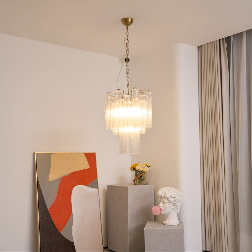 Aurora Chandelier en Verre Clair Moderne - Neutralighting