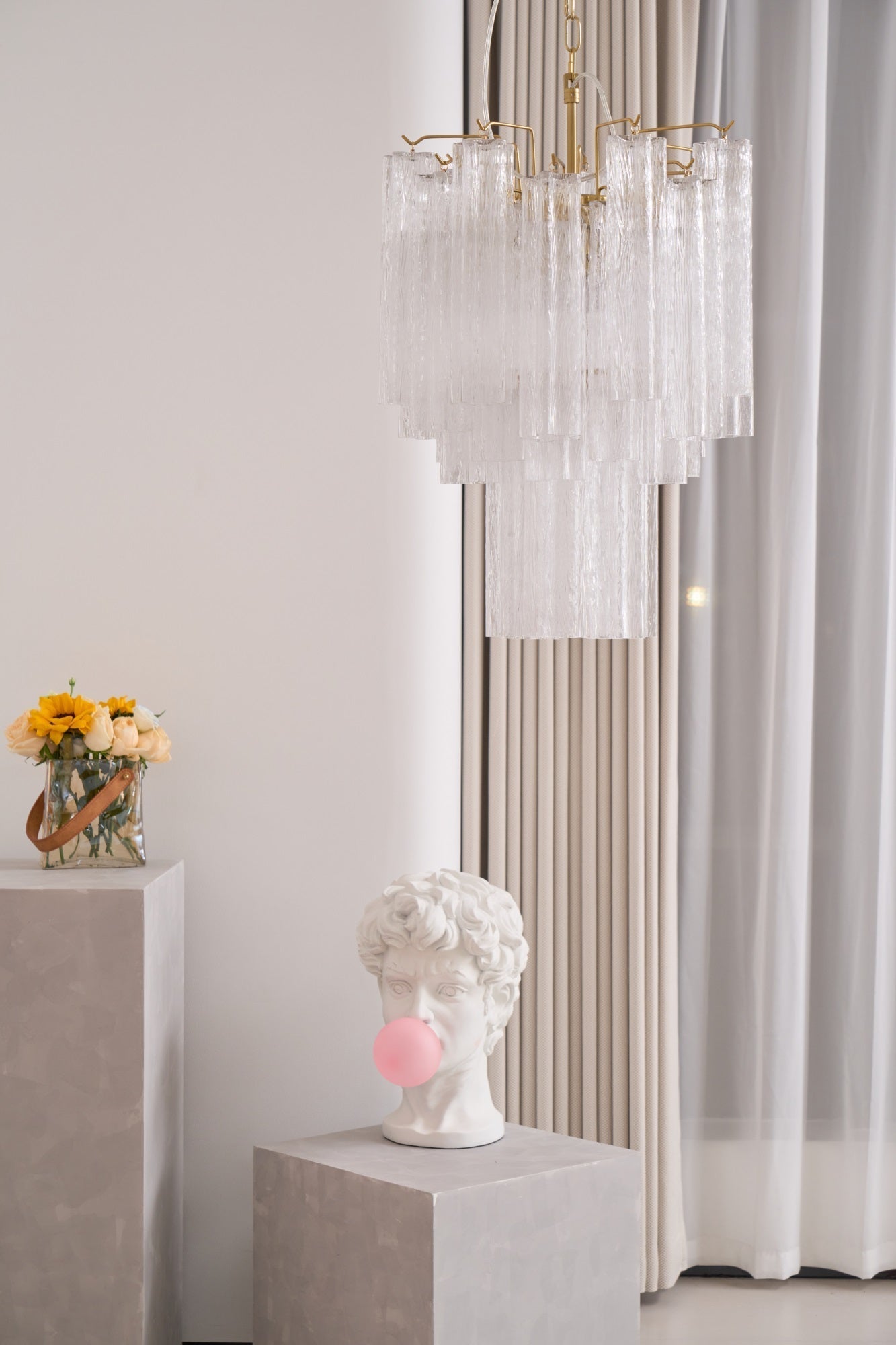 Aurora Chandelier en Verre Clair Moderne - Neutralighting