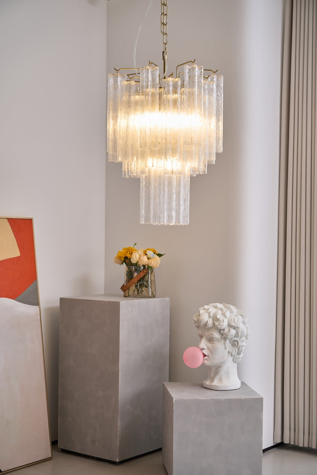 Aurora Chandelier en Verre Clair Moderne - Neutralighting