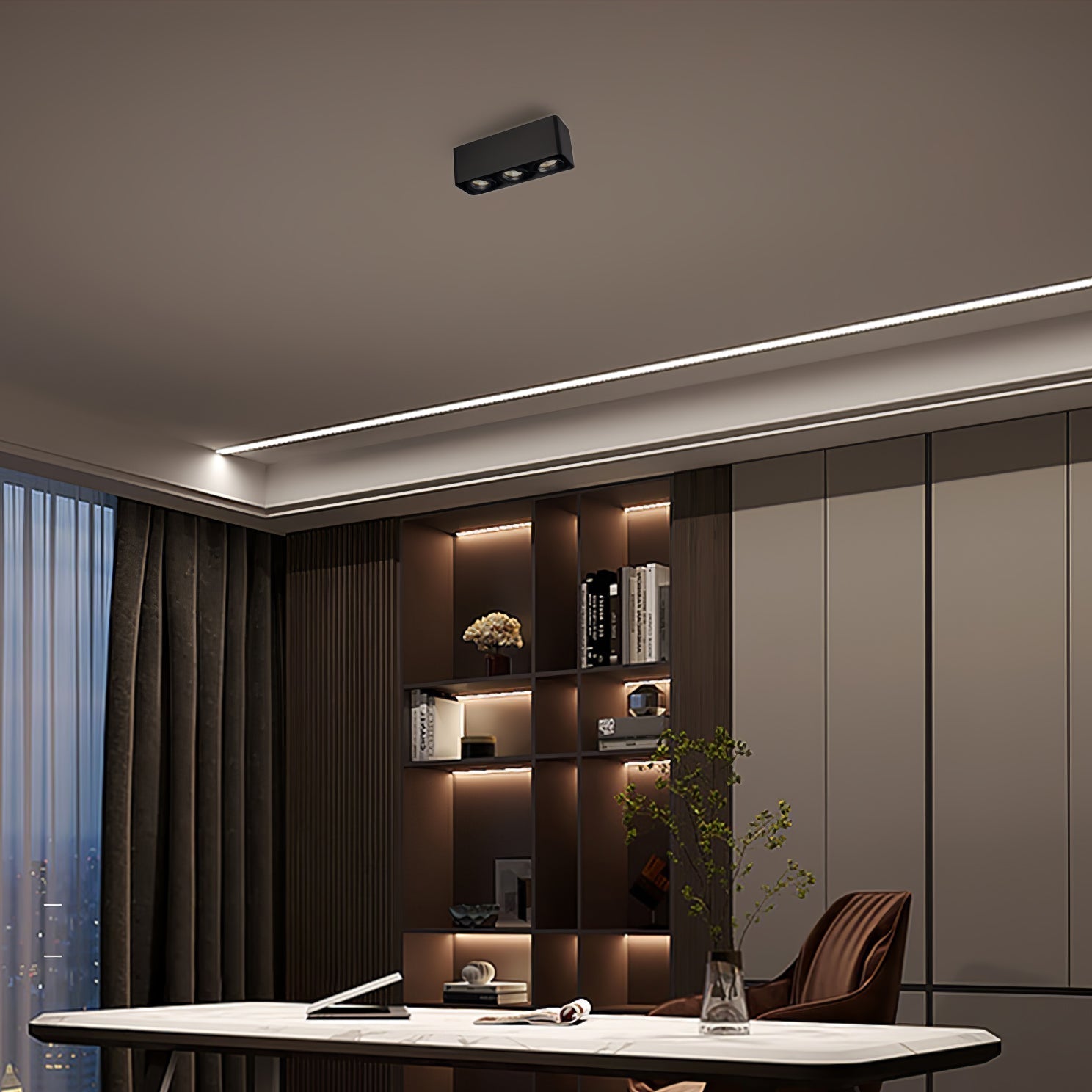 Solara Projecteur Encastré Jumeau LED Angulaire Minimaliste - Neutralighting