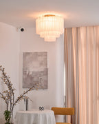 Aurora Plafonnier Blanc Murano Verre Superposé Élégant Moderne - Neutralighting