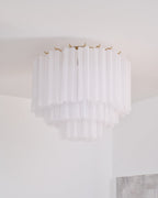 Aurora Plafonnier Blanc Murano Verre Superposé Élégant Moderne - Neutralighting