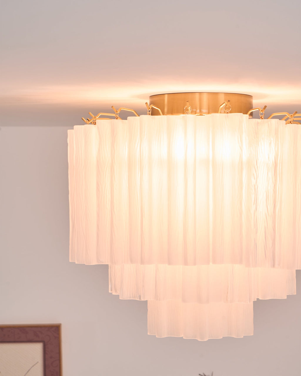 Aurora Plafonnier Blanc Murano Verre Superposé Élégant Moderne - Neutralighting