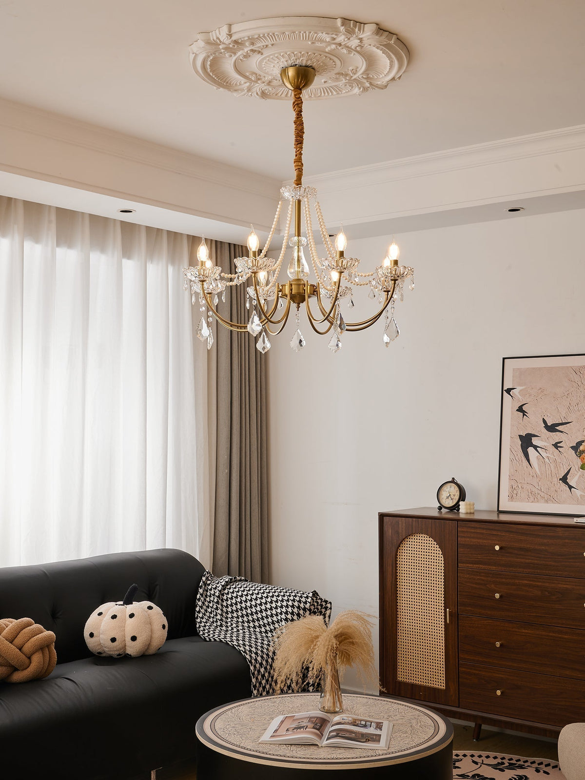 Cevaris Lustre Postmoderne de Luxe en Cristal et Perles - Neutralighting