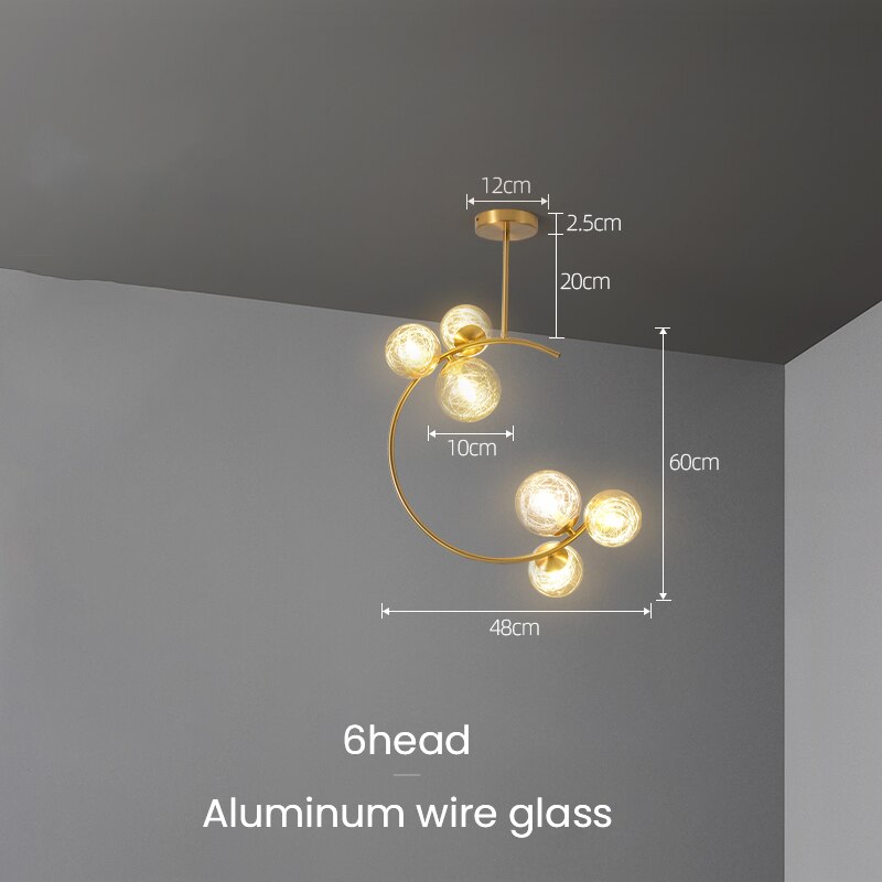 Valentina Boule de Verre Bulles Lampes Suspendues Lampes Dorées Suspension - Neutralighting
