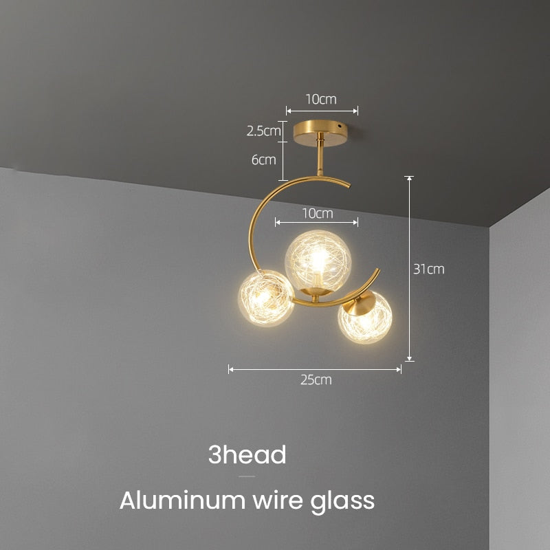 Valentina Boule de Verre Bulles Lampes Suspendues Lampes Dorées Suspension - Neutralighting