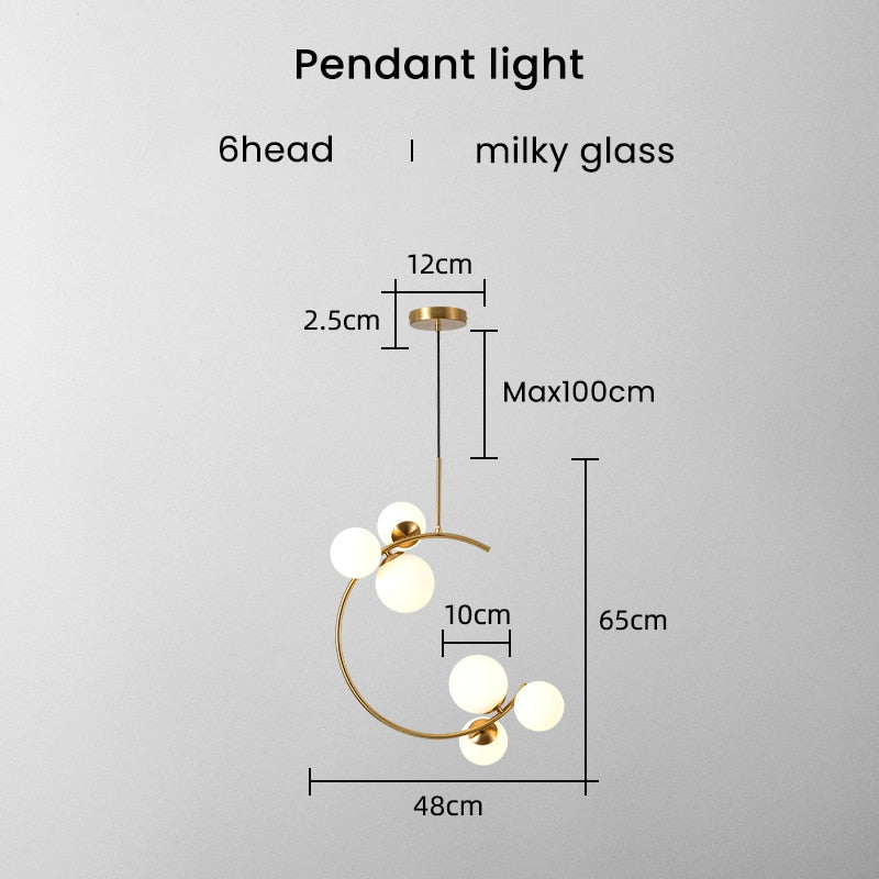 Valentina Boule de Verre Bulles Lampes Suspendues Lampes Dorées Suspension - Neutralighting