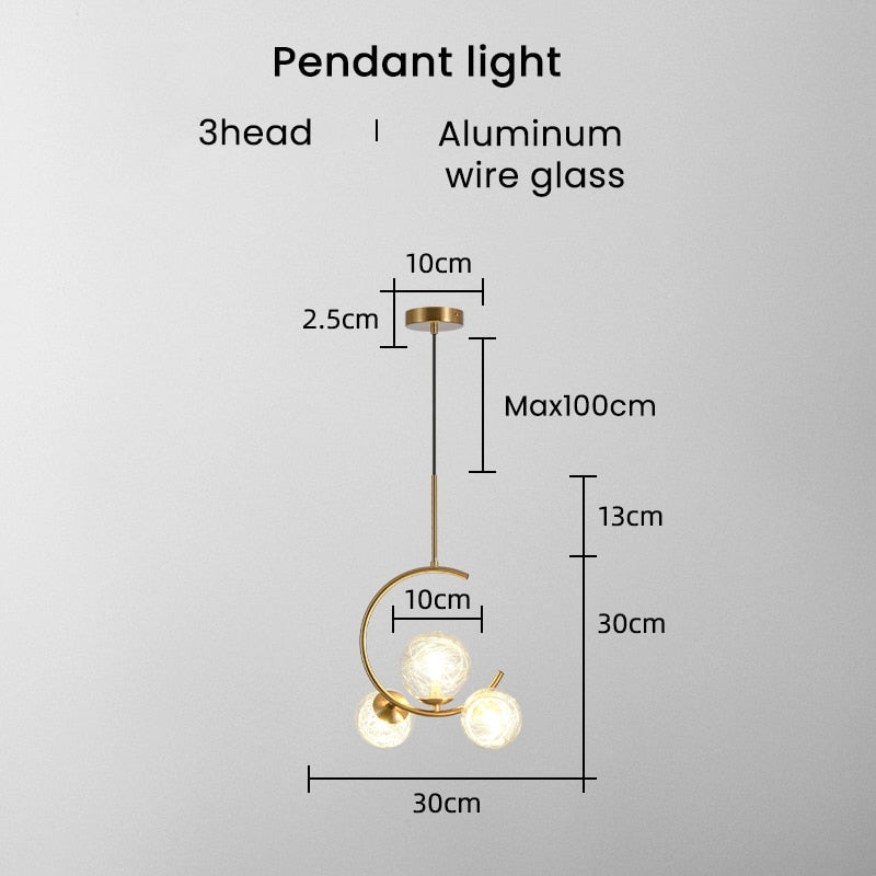 Valentina Boule de Verre Bulles Lampes Suspendues Lampes Dorées Suspension - Neutralighting