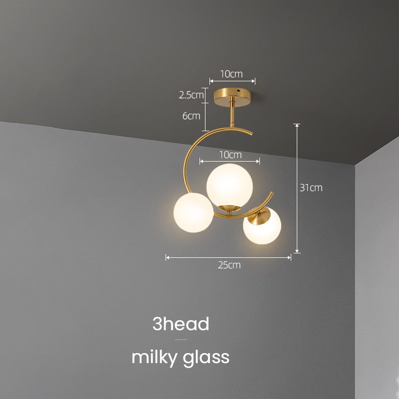 Valentina Boule de Verre Bulles Lampes Suspendues Lampes Dorées Suspension - Neutralighting