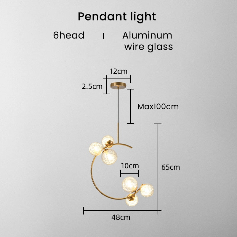 Valentina Boule de Verre Bulles Lampes Suspendues Lampes Dorées Suspension - Neutralighting