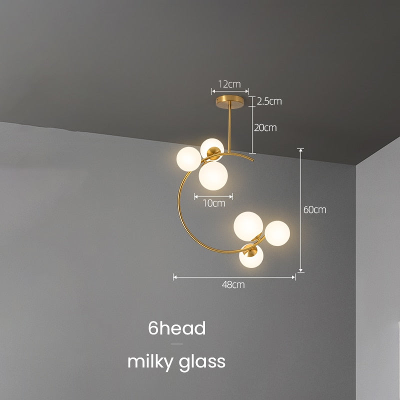 Valentina Boule de Verre Bulles Lampes Suspendues Lampes Dorées Suspension - Neutralighting