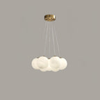 Lustra Chandelier en Verre avec Guirlande en Verre Dépoli - Neutralighting