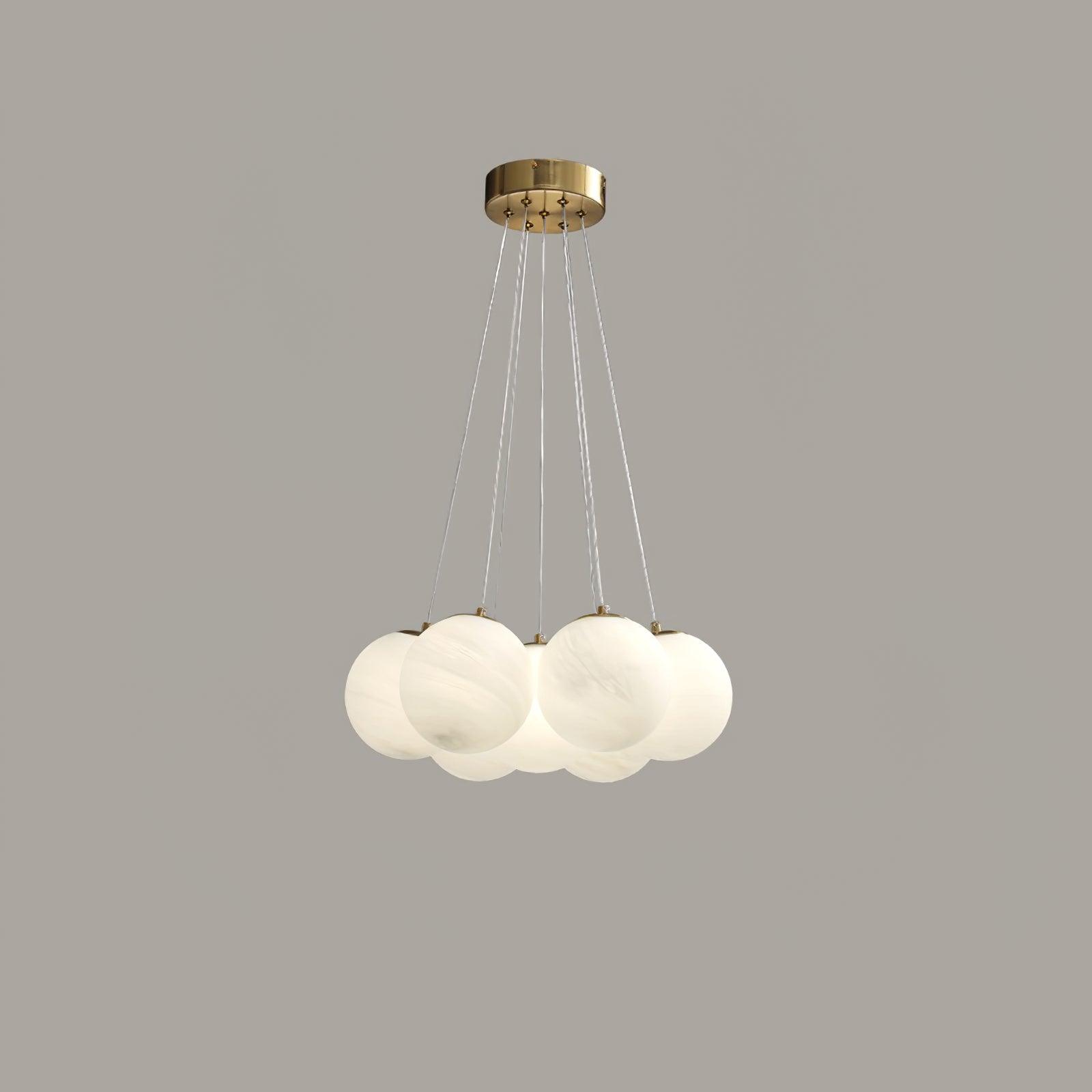 Lustra Chandelier en Verre avec Guirlande en Verre Dépoli - Neutralighting
