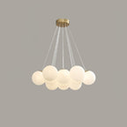 Lustra Chandelier en Verre avec Guirlande en Verre Dépoli - Neutralighting