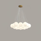 Lustra Chandelier en Verre avec Guirlande en Verre Dépoli - Neutralighting