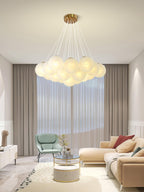 Lustra Chandelier en Verre avec Guirlande en Verre Dépoli - Neutralighting