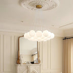 Lustra Chandelier en Verre avec Guirlande en Verre Dépoli - Neutralighting