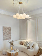 Lustra Chandelier en Verre avec Guirlande en Verre Dépoli - Neutralighting