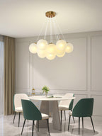 Lustra Chandelier en Verre avec Guirlande en Verre Dépoli - Neutralighting