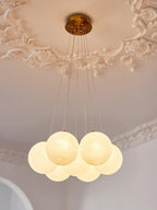 Lustra Chandelier en Verre avec Guirlande en Verre Dépoli - Neutralighting