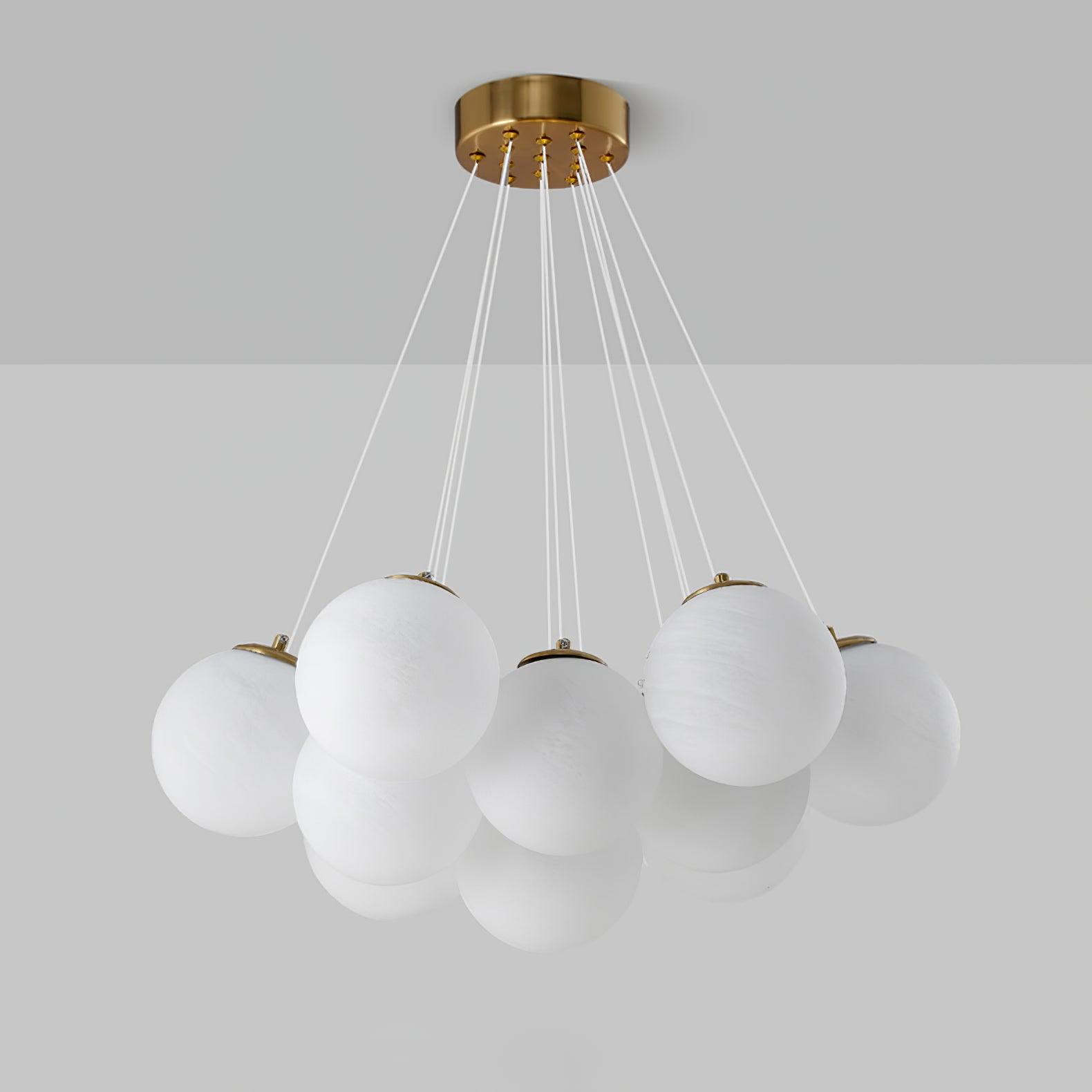 Lustra Chandelier en Verre avec Guirlande en Verre Dépoli - Neutralighting