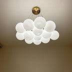 Lustra Chandelier en Verre avec Guirlande en Verre Dépoli - Neutralighting
