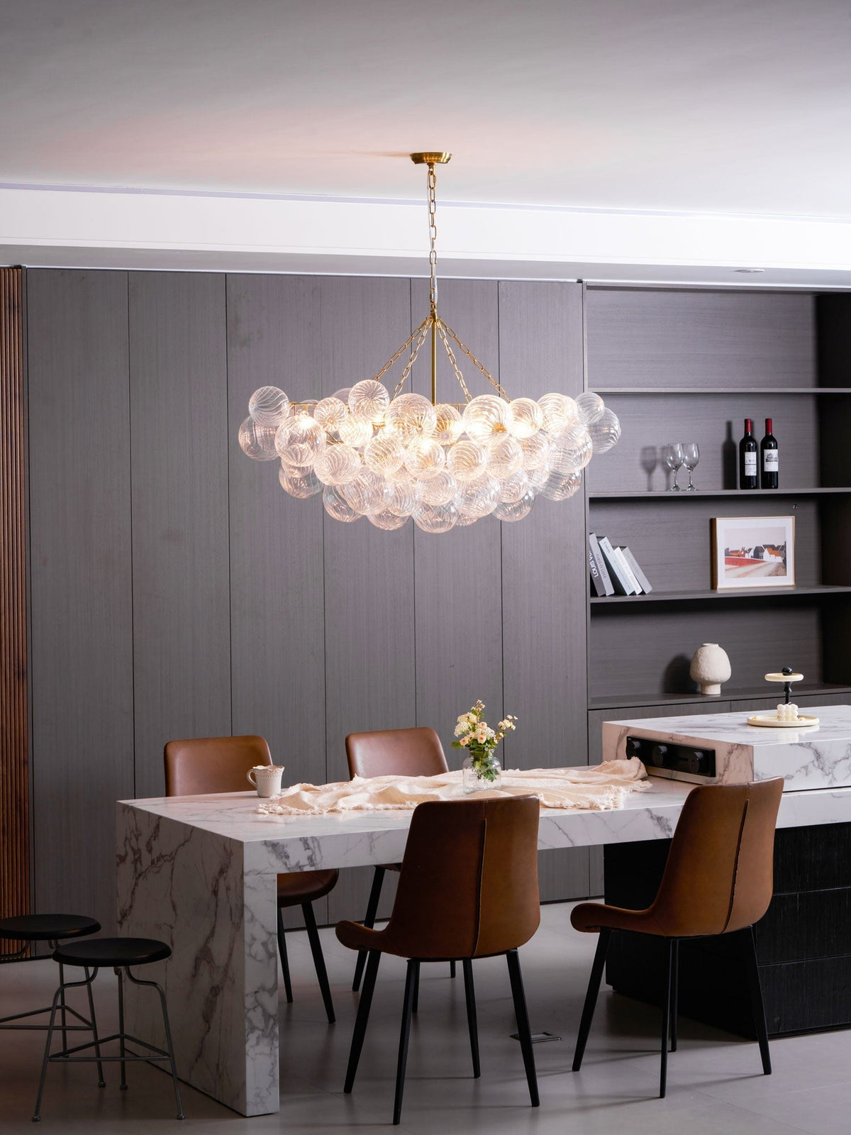 Aurora Lustre Moderne en Verre Boule Bulle - Neutralighting