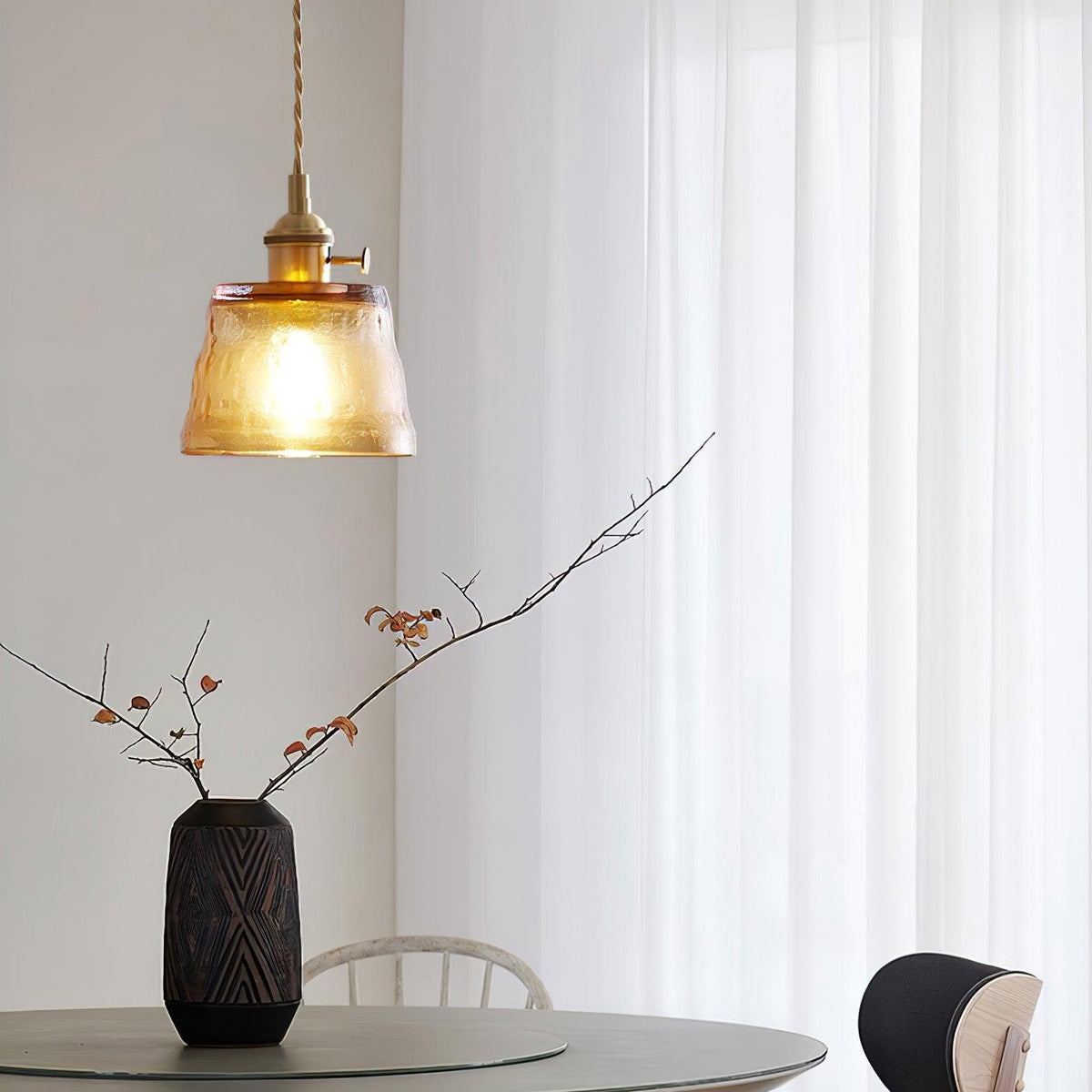 Lustra Suspension Lampe en Cuivre et Verre - Neutralighting