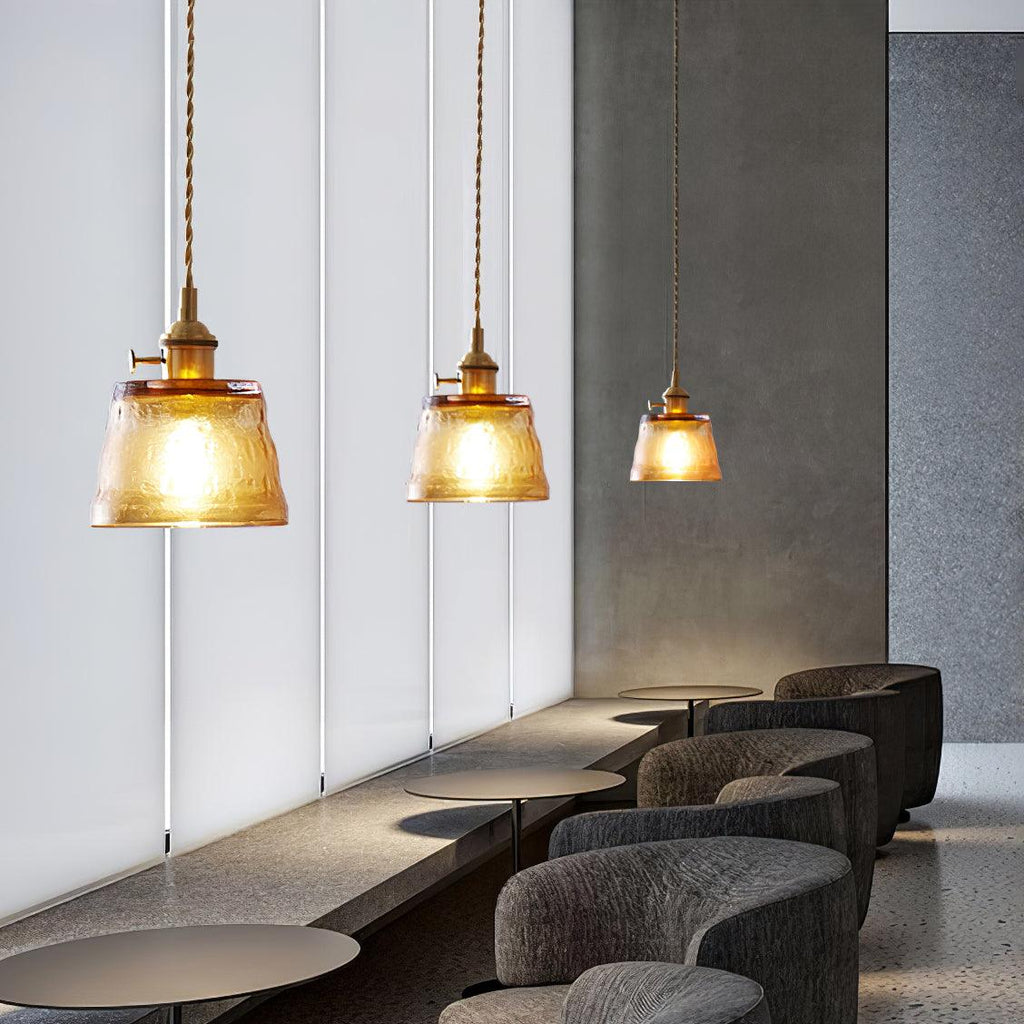 Lustra Suspension Lampe en Cuivre et Verre - Neutralighting