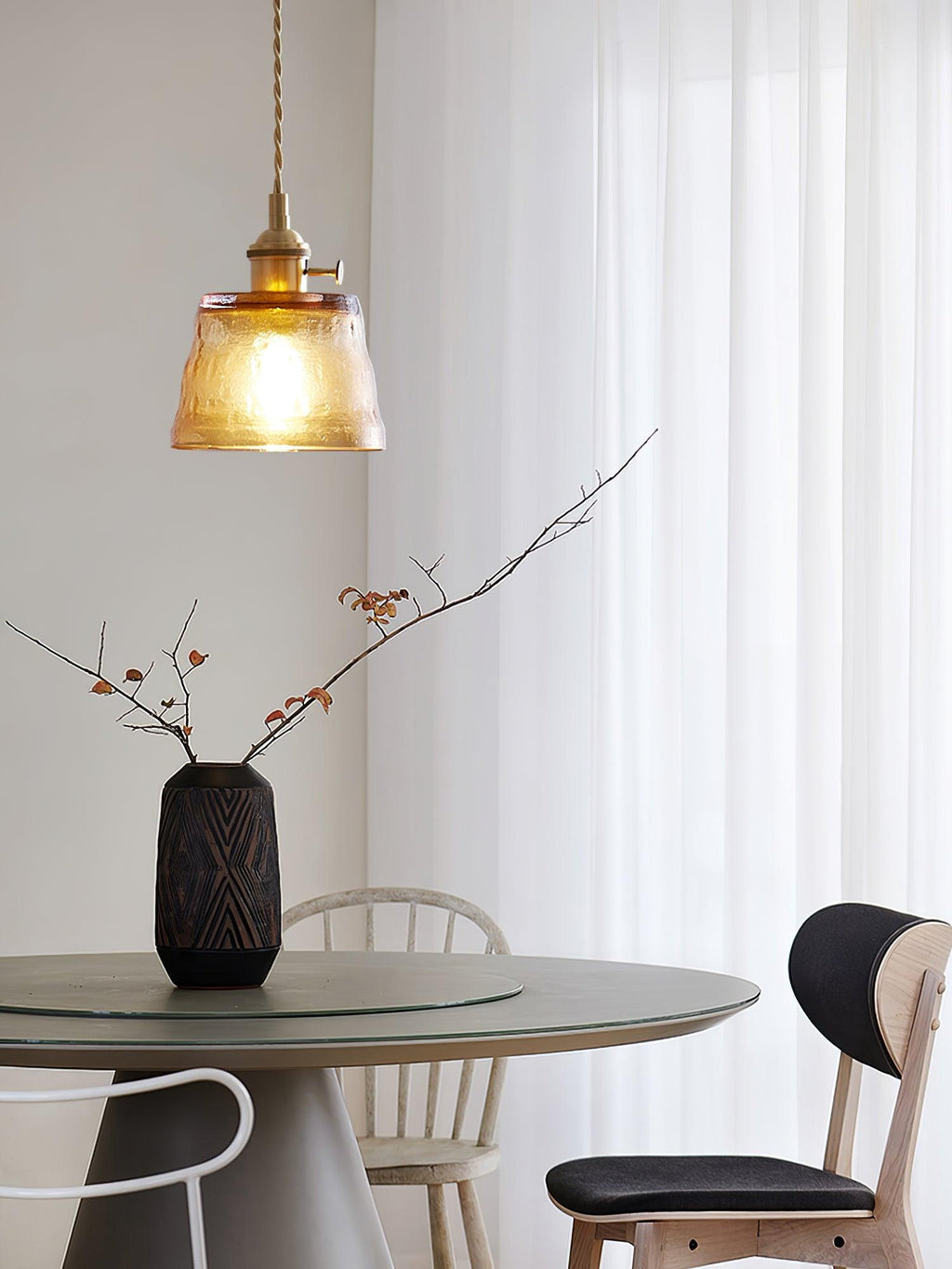 Lustra Suspension Lampe en Cuivre et Verre - Neutralighting