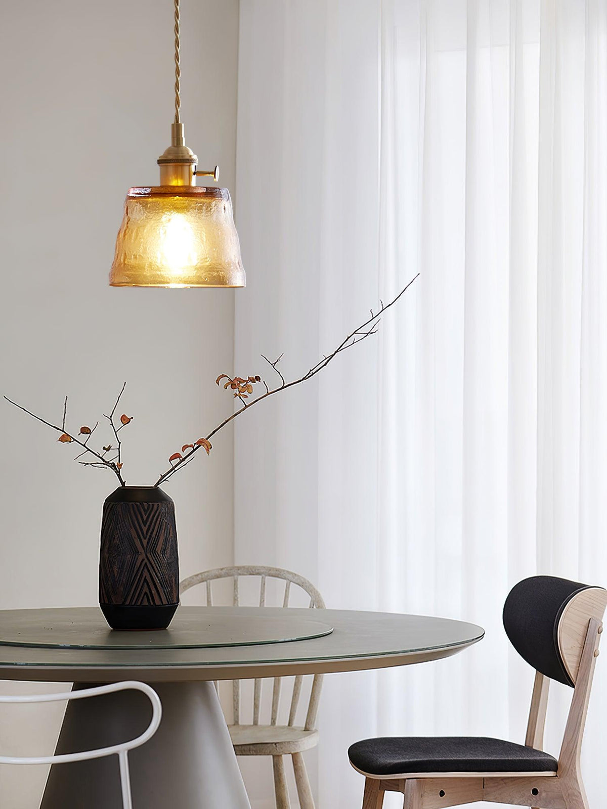 Lustra Suspension Lampe en Cuivre et Verre - Neutralighting