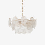 Lustra Chandelier Disque en Verre Doré - Neutralighting