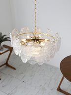 Lustra Chandelier Disque en Verre Doré - Neutralighting