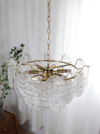 Lustra Chandelier Disque en Verre Doré - Neutralighting