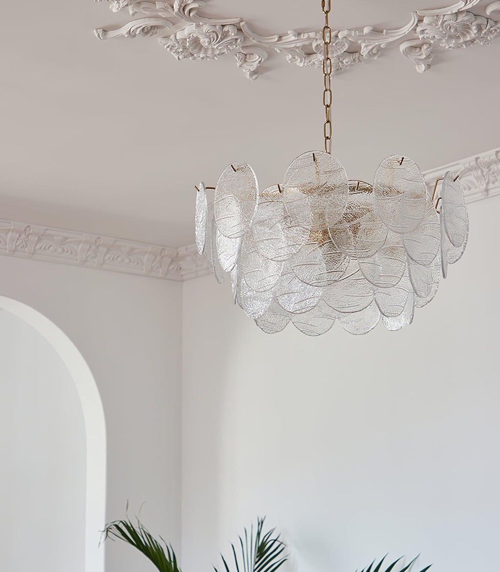 Lustra Chandelier Disque en Verre Doré - Neutralighting
