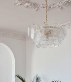 Lustra Chandelier Disque en Verre Doré - Neutralighting