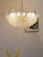 Lustra Chandelier Disque en Verre Doré - Neutralighting