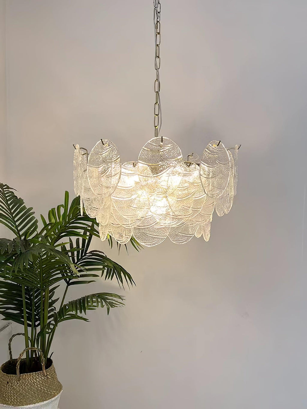 Lustra Chandelier Disque en Verre Doré - Neutralighting