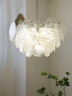 Lustra Chandelier Disque en Verre Doré - Neutralighting