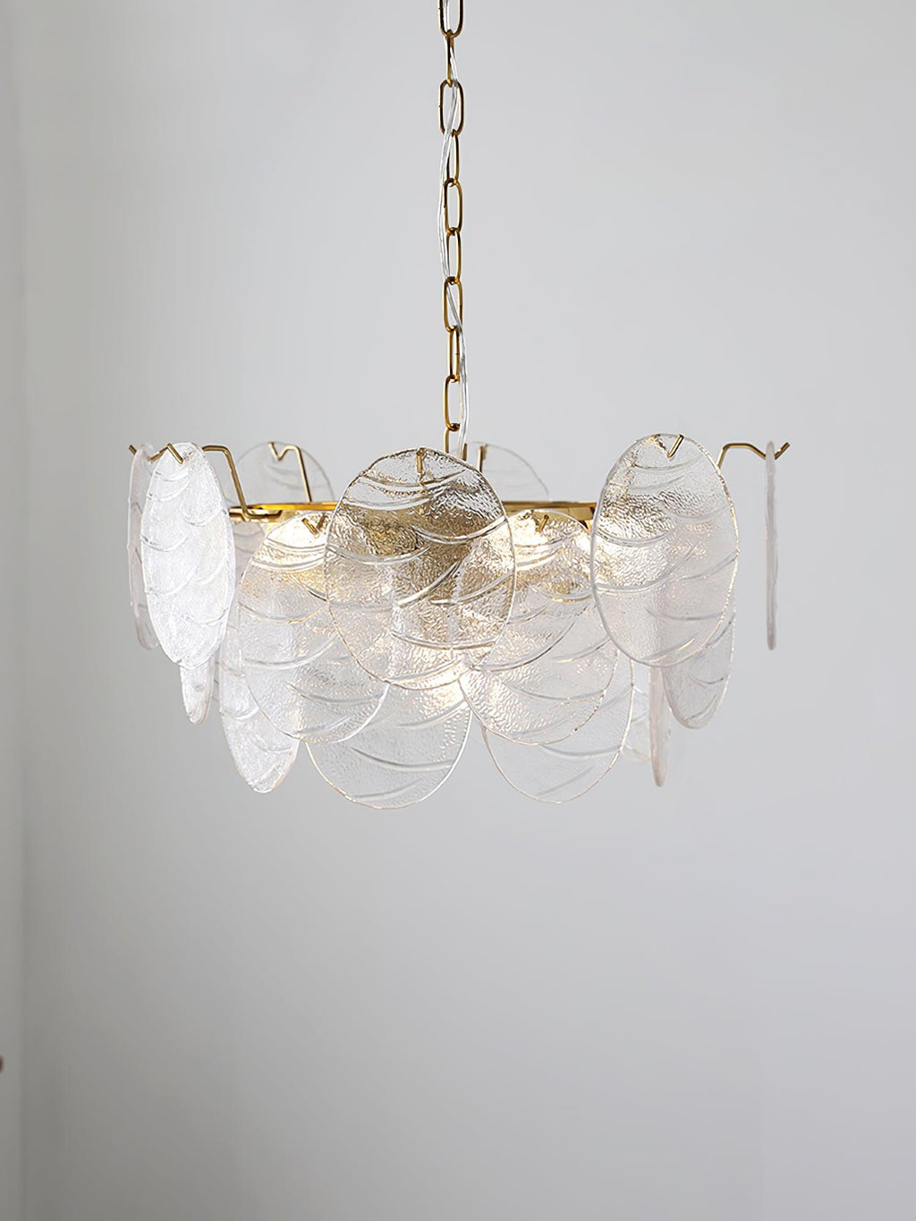 Lustra Chandelier Disque en Verre Doré - Neutralighting